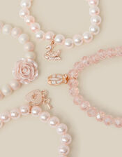 4-Pack Rose Pearl Bead Bracelets, , large