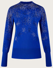 Foil Spot Scatter Jumper with Sustainable Viscose, Blue (COBALT), large