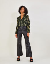 Diana Paisley Embellished Devore Blouse, Green (KHAKI), large
