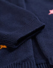 Frugi Kenna Fair Isle Cardigan, Blue (NAVY), large