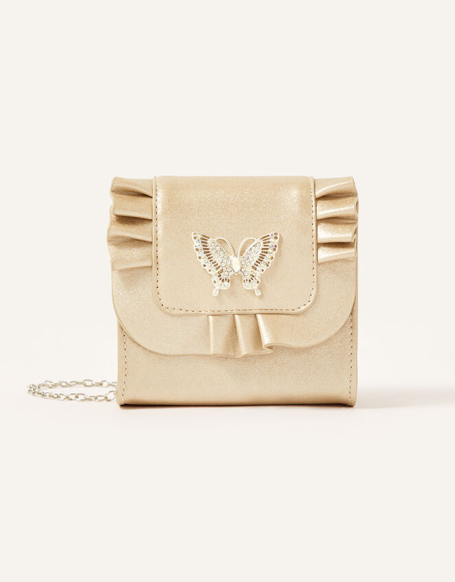 Diamante Butterfly Frill Bag, , large