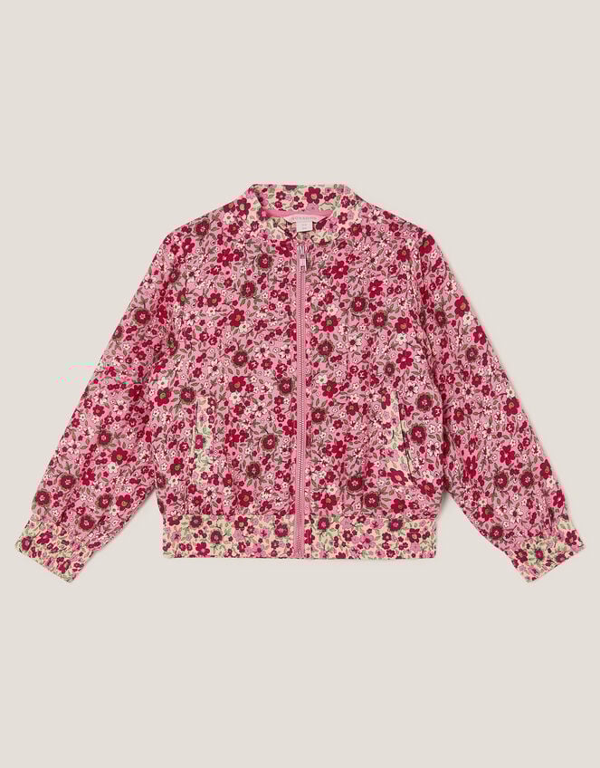 Floral Print Bomber Jacket, Pink (PINK), large