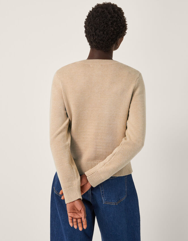 Anne Argyle Knitted Cardigan, Camel (CAMEL), large