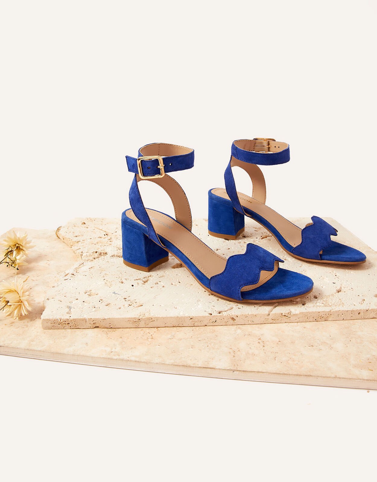 Blue suede deals block heel
