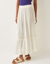 Bryony Embroidered Maxi Skirt, White (WHITE), large
