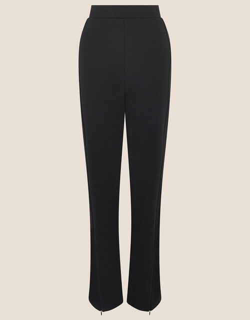 Philippa High-Waisted Zip Ponte Trousers, Black (BLACK), large