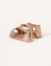 Beaded Sandals, Gold (ROSE GOLD), large