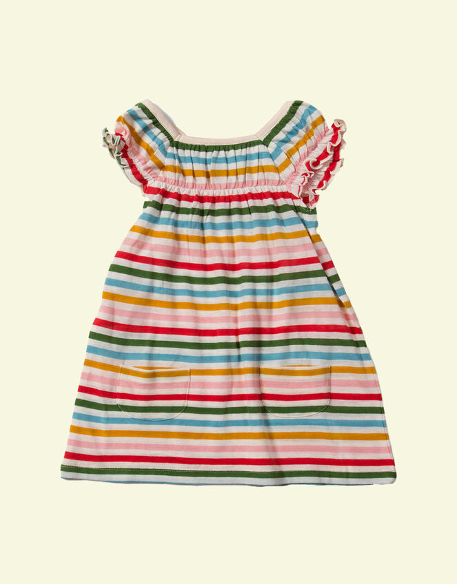 Little Green Radicals Rainbow Stripe Playdays Dress, Multi (MULTI), large