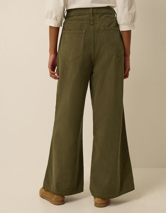 Gina Wide Leg Jeans, Green (OLIVE), large