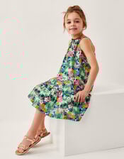 Ditsy Floral Swing Dress, Green (GREEN), large