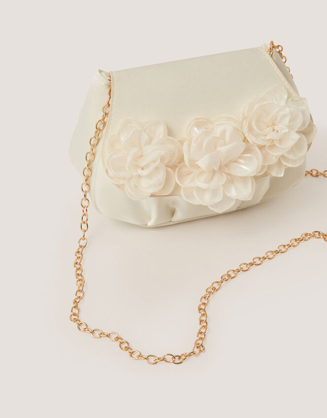 Corsage Satin Bag, Ivory (IVORY), large