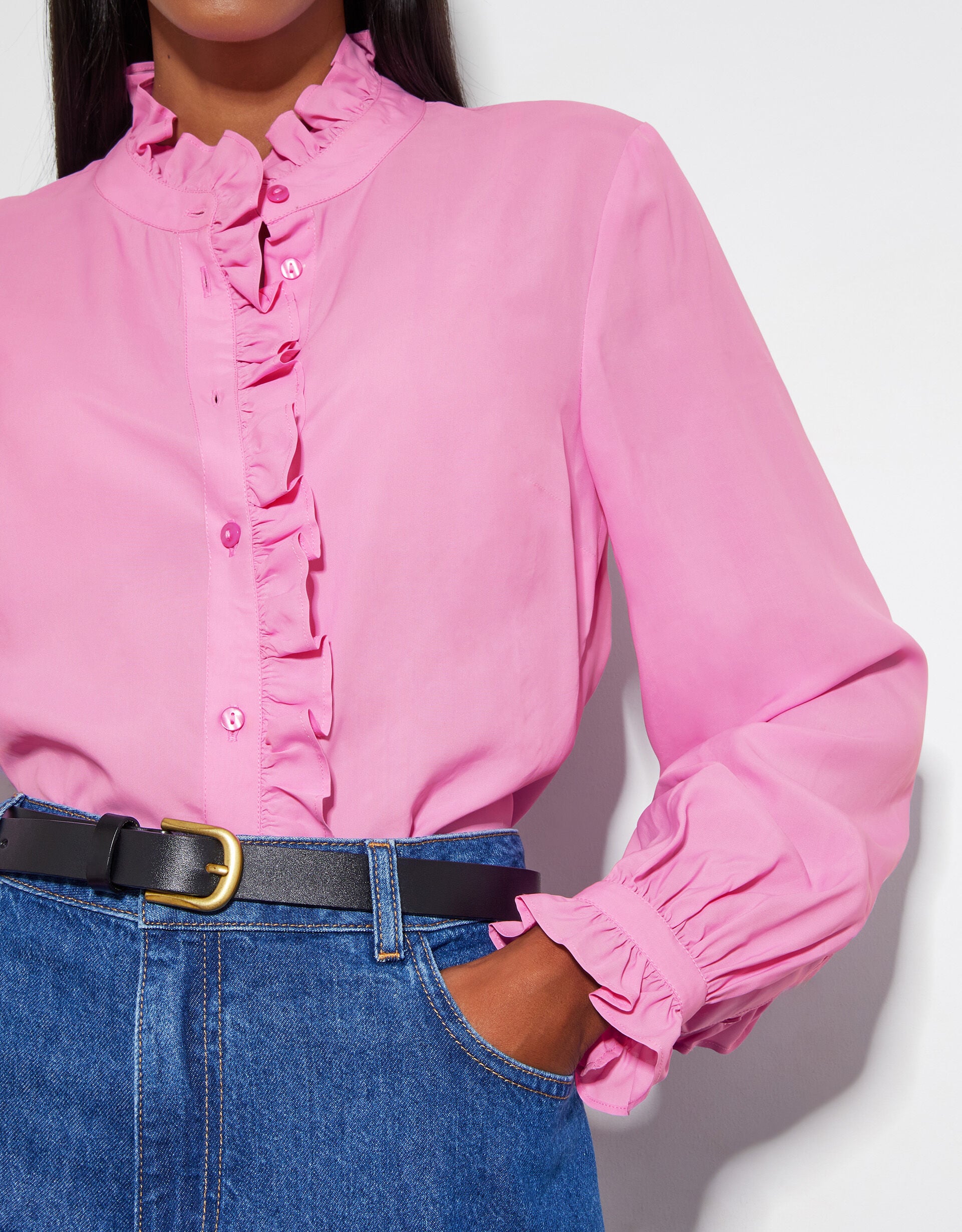 Cecily Ruffle Blouse Pink
