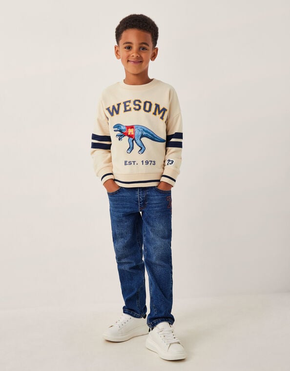 Dinosaur Varity Sweatshirt, Natural (STONE), large