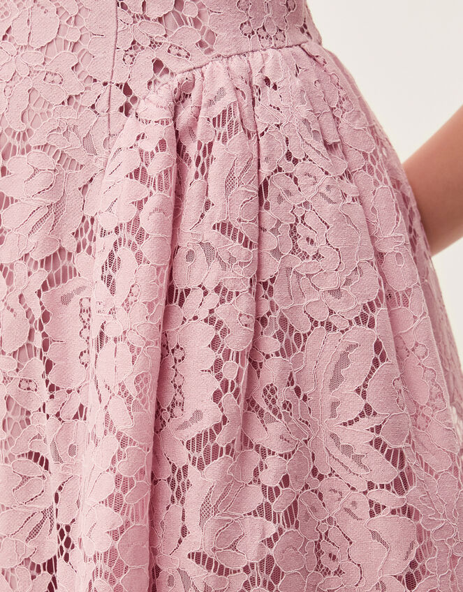 Lydia Sleeveless Lace Midi Dress Pink