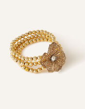 Filigree Flower Bead Bracelet, , large