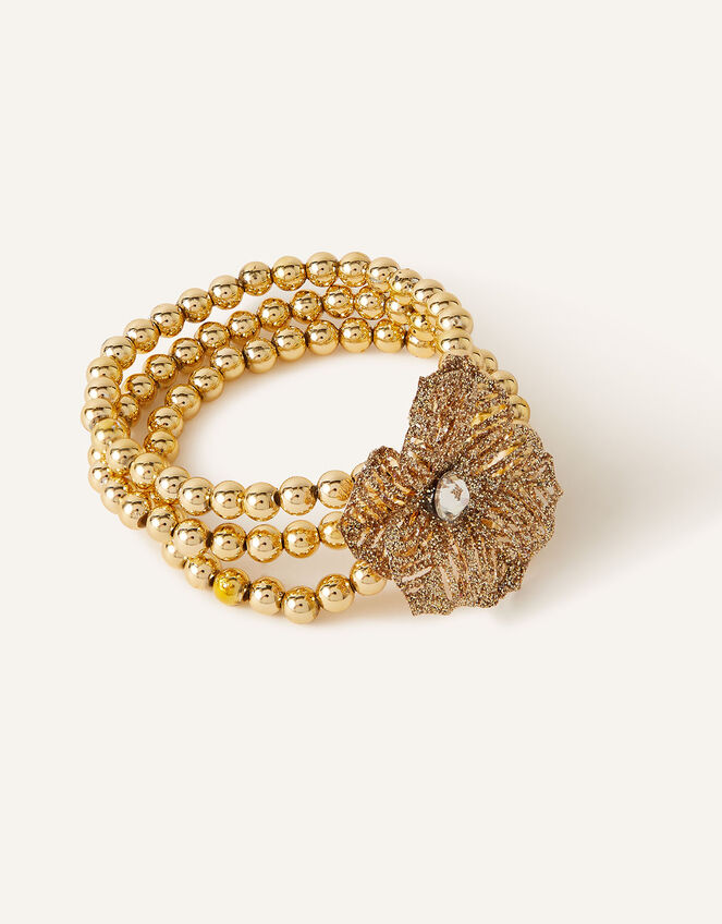 Filigree Flower Bead Bracelet, , large