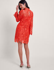 Lila Lace Tunic Dress, Orange (ORANGE), large