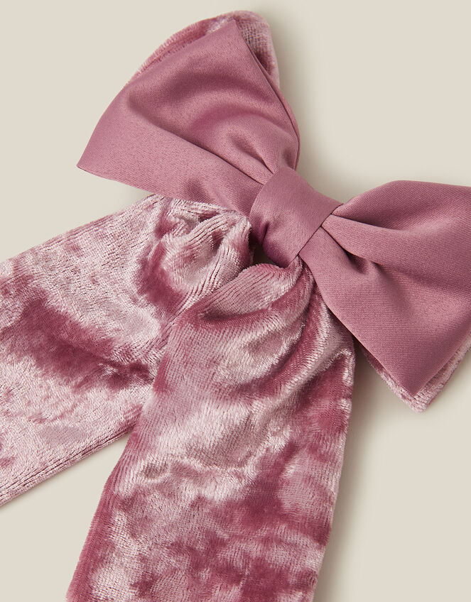 Velvet Mix Bow Hair Clip, , large