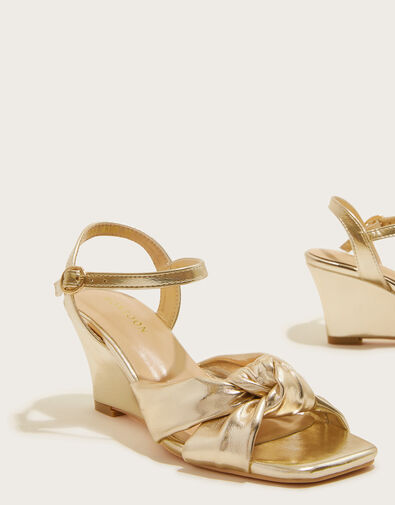 Knot Front Wedges, Gold (GOLD), large