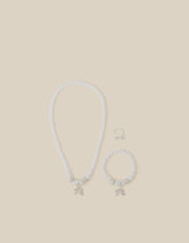 Pearl Beaded Bow Bridesmaid Jewellery Set, , large
