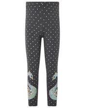 Seraphina Sequin Swan Leggings, Grey (DARK GREY), large