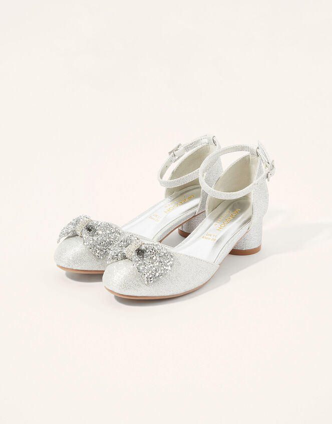 Dazzle Bow Two-Part Heels, Silver (SILVER), large
