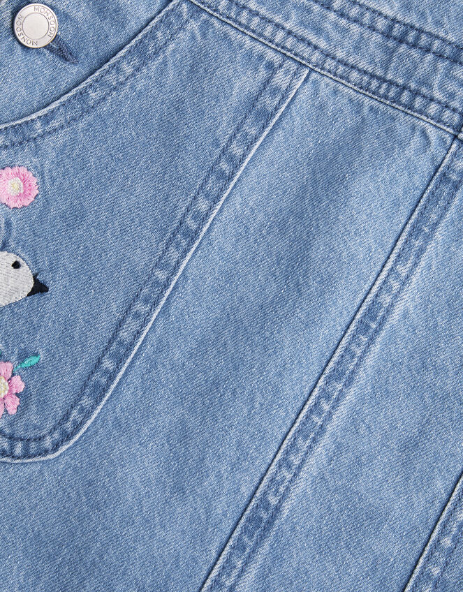 Denim Dungaree Pinafore Dress, Blue (BLUE), large