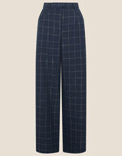 Charlie Check Belted Trousers, Blue (NAVY), large