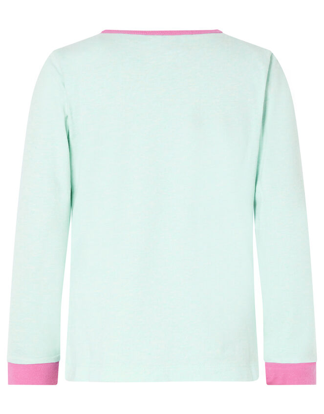 Unicorn Jersey PJ Set in Organic Cotton, Blue (AQUA), large
