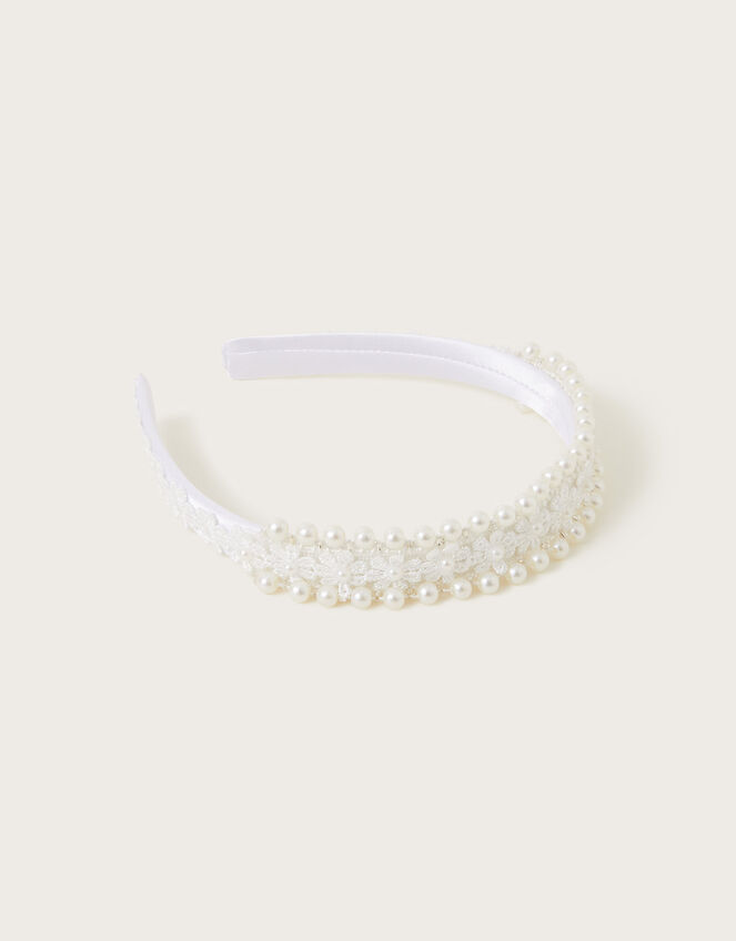 Pippa Pearl Lacey Headband, , large