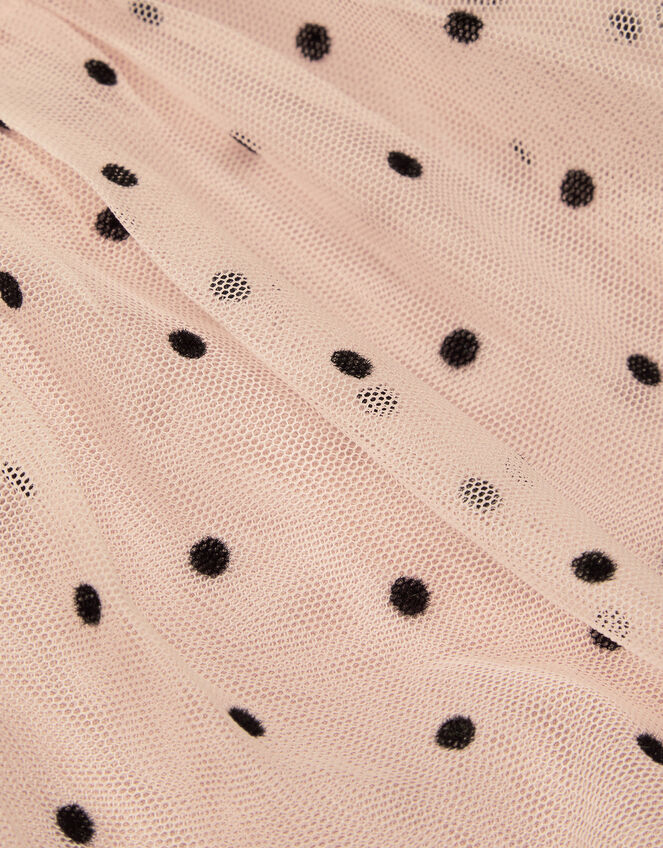 Emily Short Sleeve Spotty Tulle Dress, Pink (PINK), large