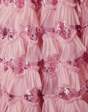 Ruffle Sequin Party Dress, Pink (PINK), large