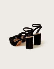 Plait Velvet Platform Heels, Black (BLACK), large