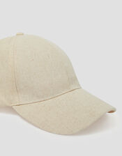 Isha Linen Baseball Cap, Natural (STONE), large