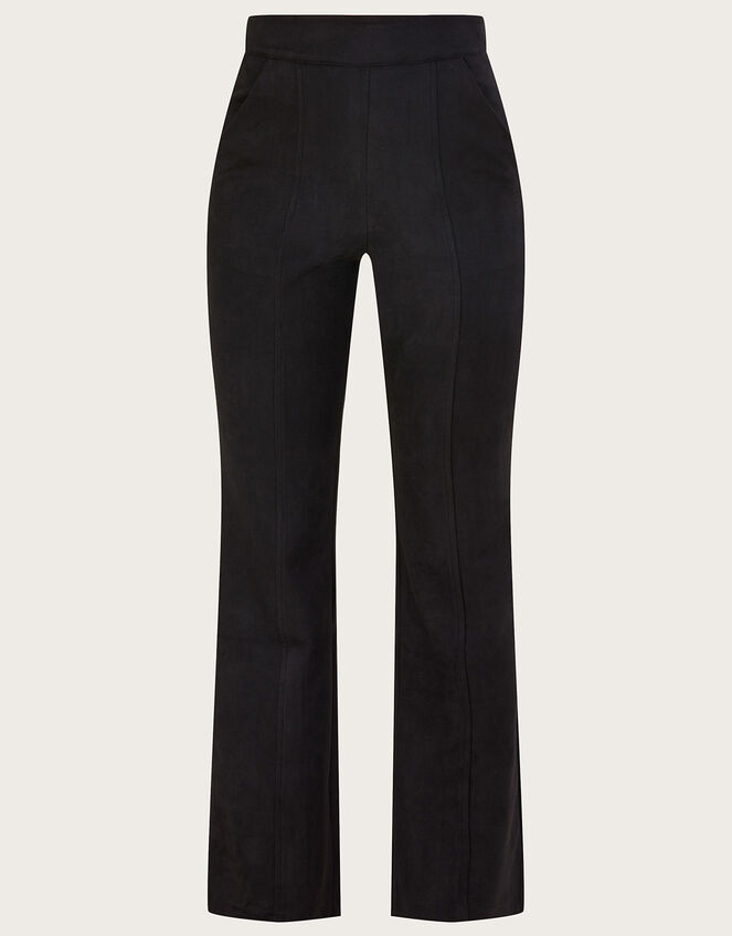 Suedette Wide Leg Trousers Black