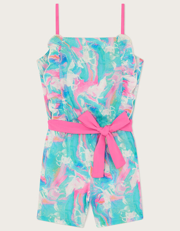 Marble Unicorn Frill Playsuit, Multi (MULTI), large