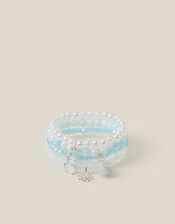 4-Pack Ombr&eacute; Snowflake Beaded Bracelets, , large
