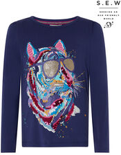 Tamara Sequin Tiger Top with Sustainable Viscose, Blue (NAVY), large