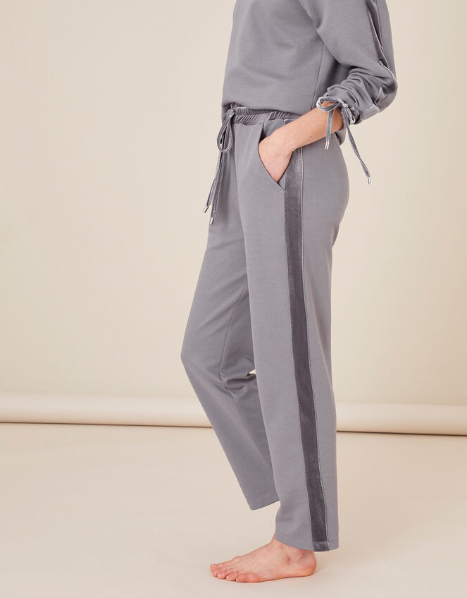 LOUNGE Laurie Velour Trim Joggers, Grey (GREY), large