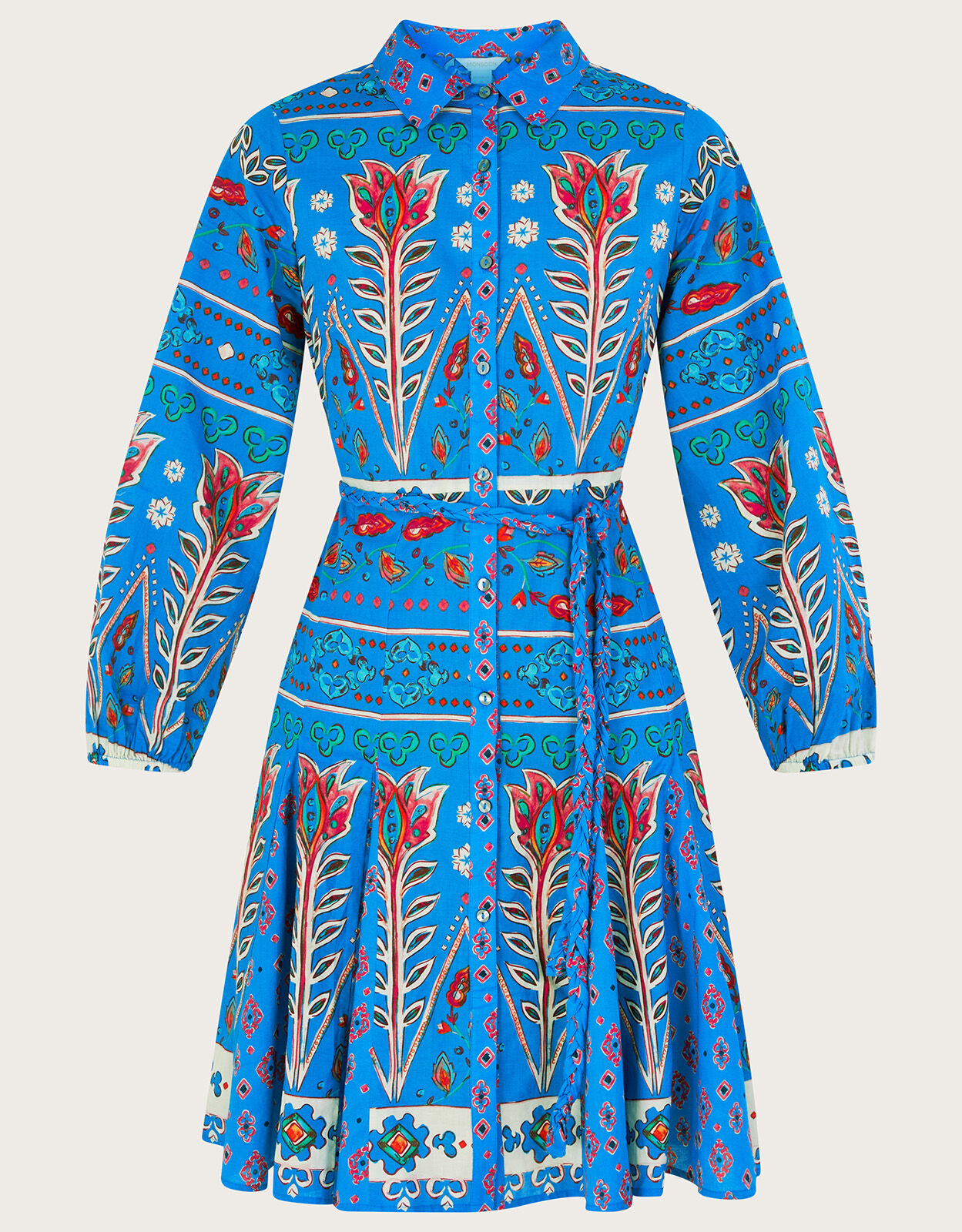 Mixed print discount shirt dress