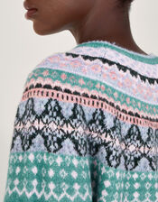 Fair Isle Mini Skirt - Teal