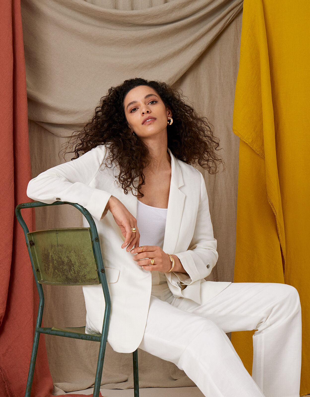 Linen longline blazer discount