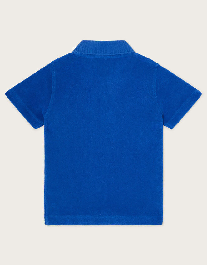 Ride The Wave Terry Polo Shirt, Blue (BLUE), large
