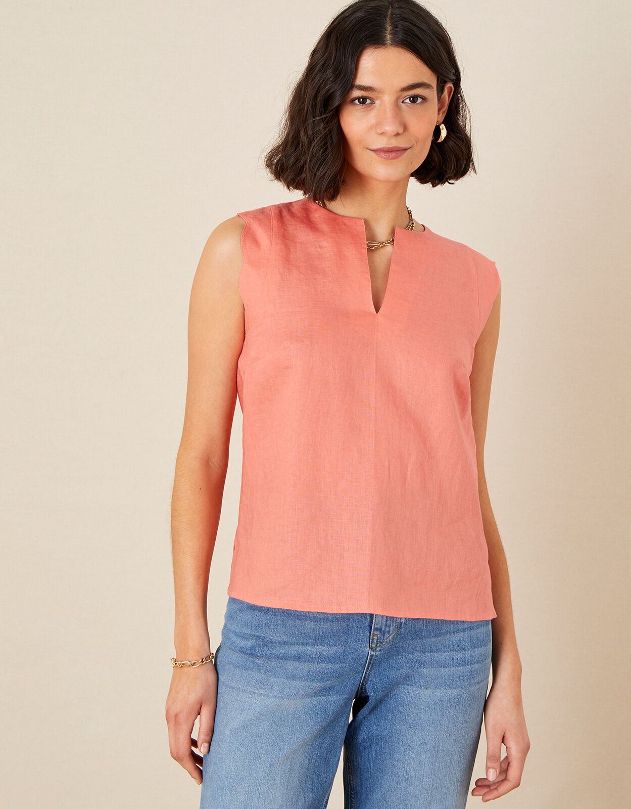 Scalloped edge tank top Clearance