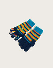 Fox Astronaut Novelty Gloves, Blue (BLUE), large
