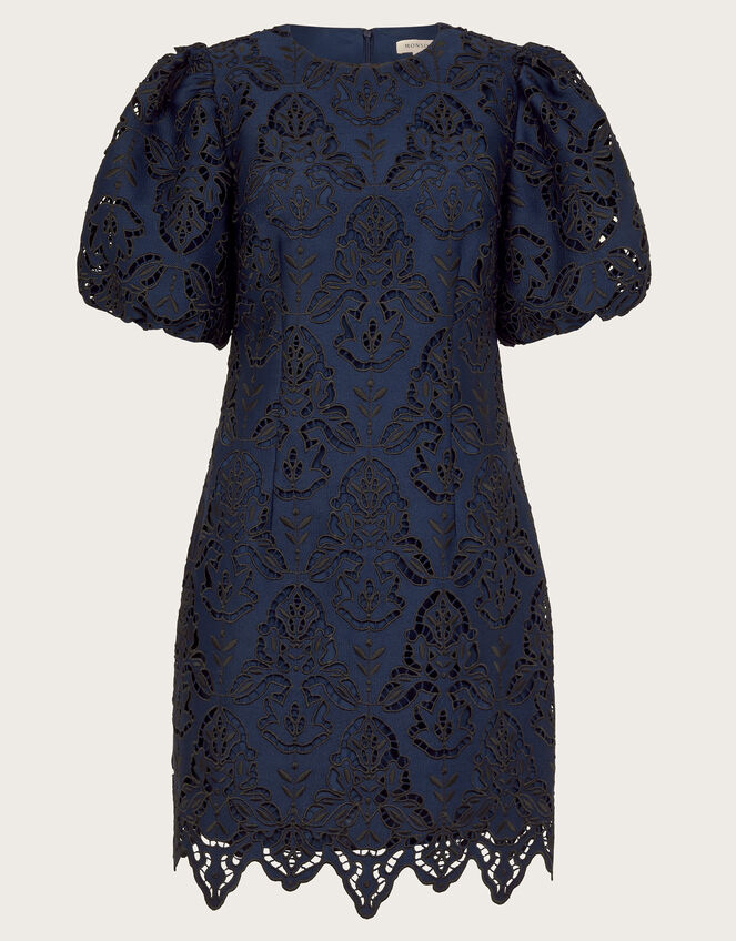 Lila Lace Tunic Mini Dress, Blue (NAVY), large
