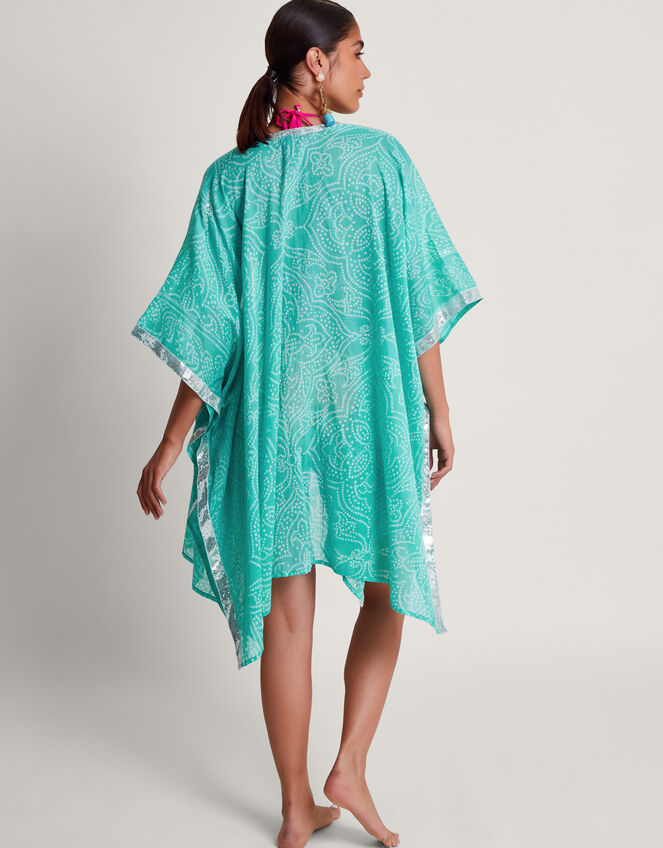 Embellished Bandhani Cover-Up, Blue (TURQUOISE), large