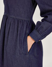 Alana Zip Midi Dress, Blue (INDIGO), large