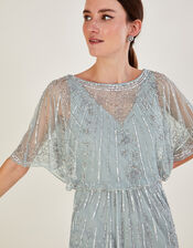 Elizabeth Embellished Shorter Length Maxi Dress in Recycled Polyester, Green (GREEN), large