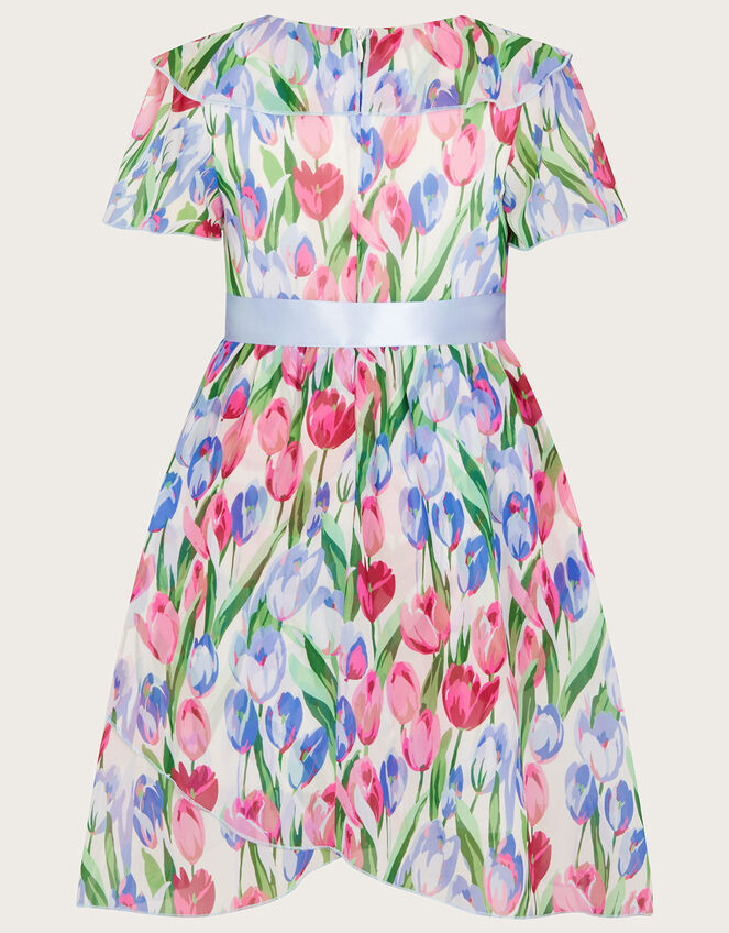 Tulip Wrap Chiffon Dress, Multi (MULTI), large